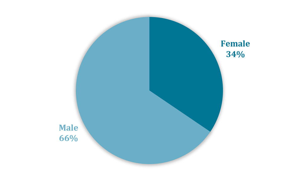 Chart 2 - Distribution of respondents by gender.