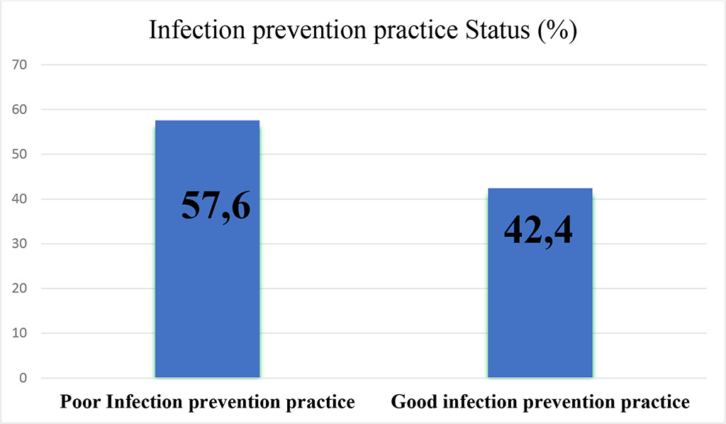 Figure 1: Infection Prevention Status among Health workers working in public health facilities of Mogadishu, Somalia, 2022
