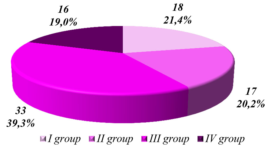 Diagram 1. Distribution of the research object by age groups