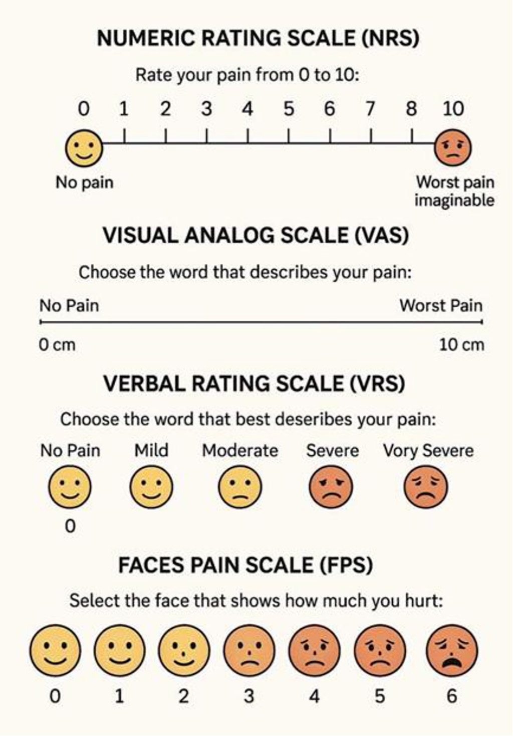 Chart 2. Pain rating scales