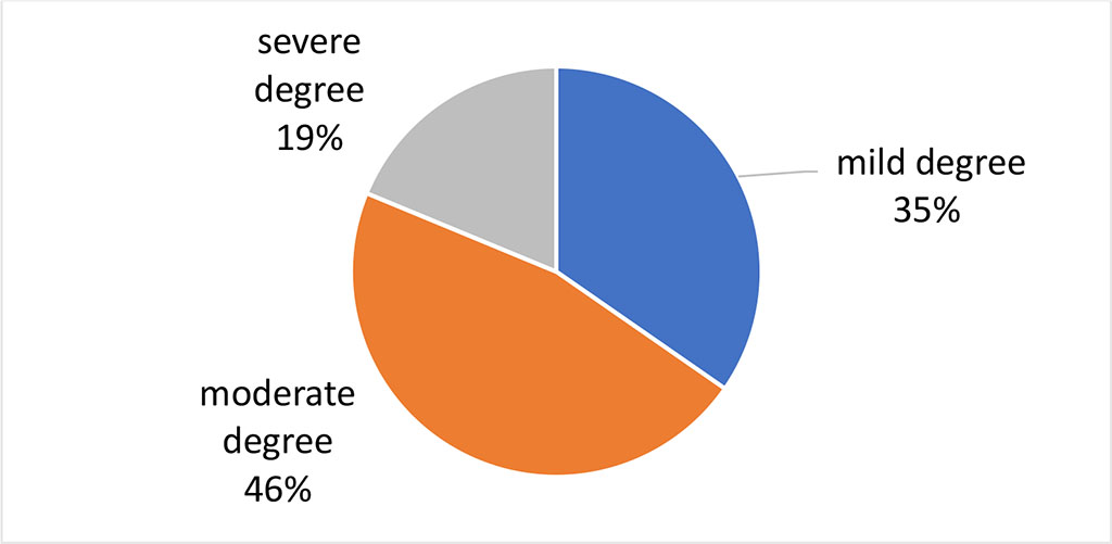 Fig. 1. Distribution of patients according to the severity of acne